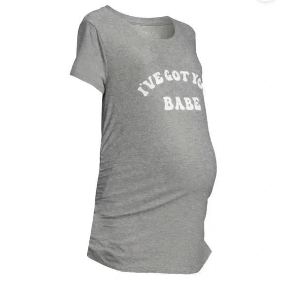 NWOT Time and Tru Printed Maternity Tee “I’ve Got You Babe”| Size Large 12-14 - Picture 2 of 3